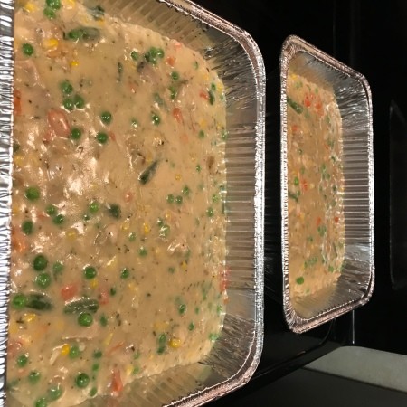 chicken pie filling in pans