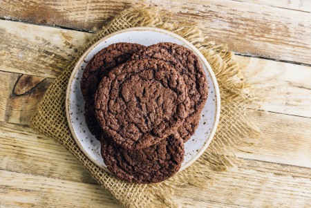 Double Chocolate Chip Cookies on a plate