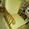 Value of a Conant Ball Chair - arm chair with upholstered back and seat with matching ruffled skirt around the bottom