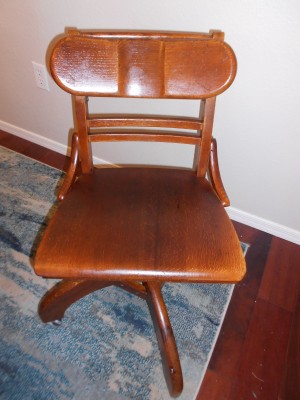 Age and Value of a Murphy Desk Chair - wooden armless desk chair with casters