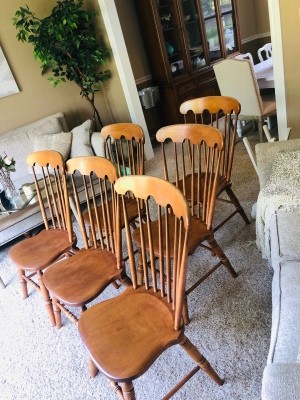 Value of Conant Ball Dining Chairs - medium wood finish dining chairs, all armless