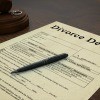 A divorce decree on a judge's desk.