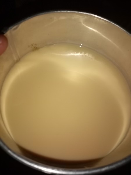 Custard mixture in a bowl.
