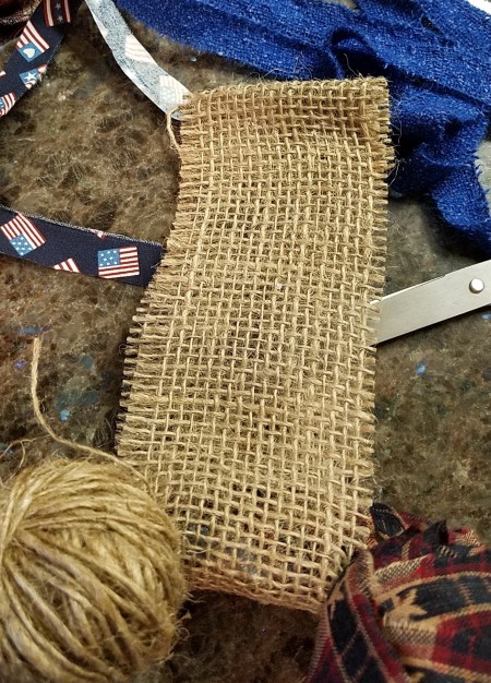 Americana Ball Wreath - burlap hanger