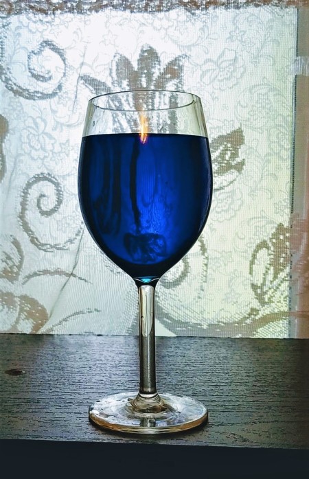 Rainbow Goblets - final indigo water filled goblet