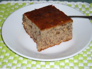 A slice of gluten free banana bread.