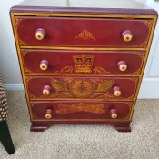 Can Anyone Identify this Dresser? - decorated dresser with sailing ship on top