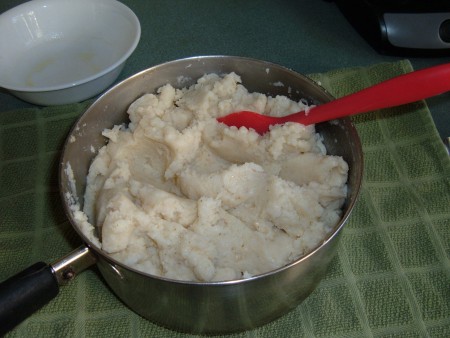 The cornbread mixture after it has been mixed up.
