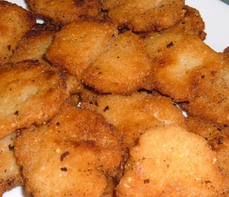 A plate of fried cornbread.