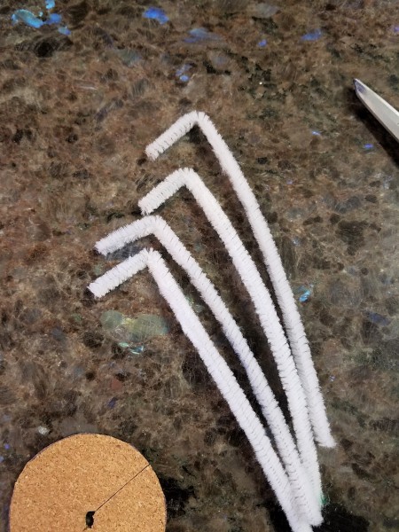 Faux Firecrackers - bending pipe cleaners for the fuses