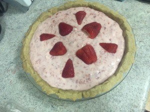 A strawberry chiffon pie.