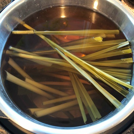 Lemongrass ginger tea in an Instant Pot.