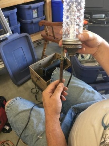 Sew Pretty Sewing Machine Restoration - making light fixture