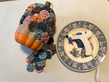 Yo Yo Covered Papier-mâché Pumpkins