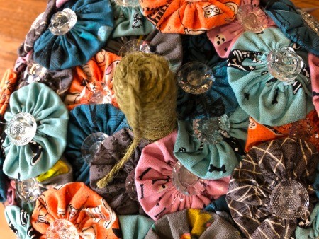 Yo Yo Covered Papier-mâché Pumpkins