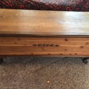 Caring for an Unfinished Vintage Lane Cedar Chest? - walnut top on cedar chest