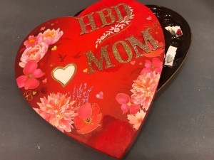 Upcycled Valentine's Candy Box Birthday Gift - finished birthday gift box