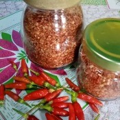 A jar of chili powder.