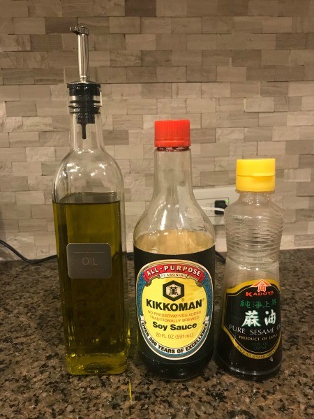 Oil, soy sauce and for making ginger, garlic lemongrass chicken.