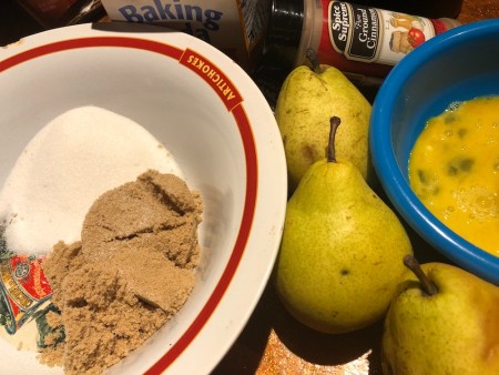 Ingredients for Juicy Pear Cake.