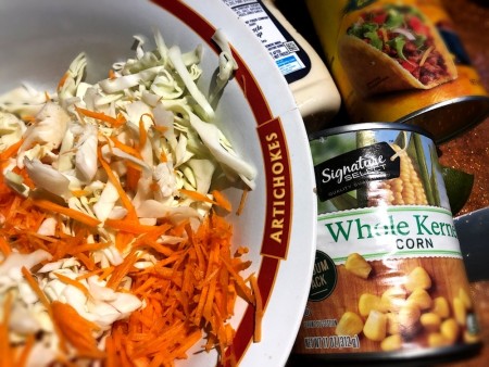 Ingredients for Mexican Coleslaw.