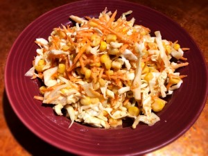 A plate of Mexican Coleslaw.