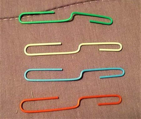 Hanger, Clips, and Rings for Craft Storage - paper clips bent open
