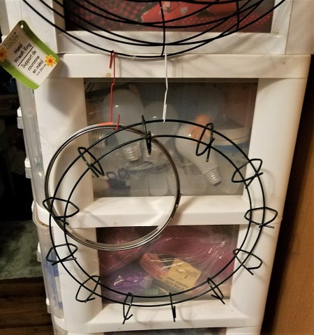 Hanger, Clips, and Rings for Craft Storage - middle hanging supplies