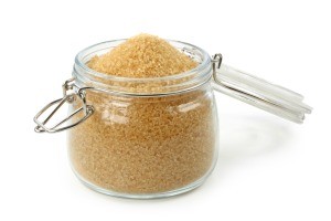 Brown sugar being stored in an airtight cannister.