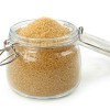 Brown sugar being stored in an airtight cannister.