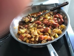 A completed pan of the Poorman's Meal.