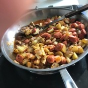 A completed pan of the Poorman's Meal.
