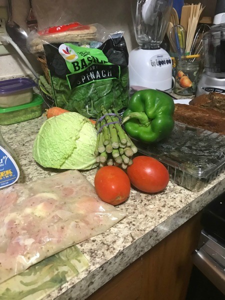 Ingredients for chicken pesto pasta