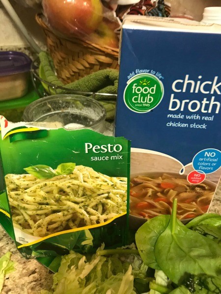 More ingredients for chicken pesto pasta.