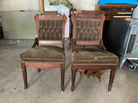 Two antique chairs.