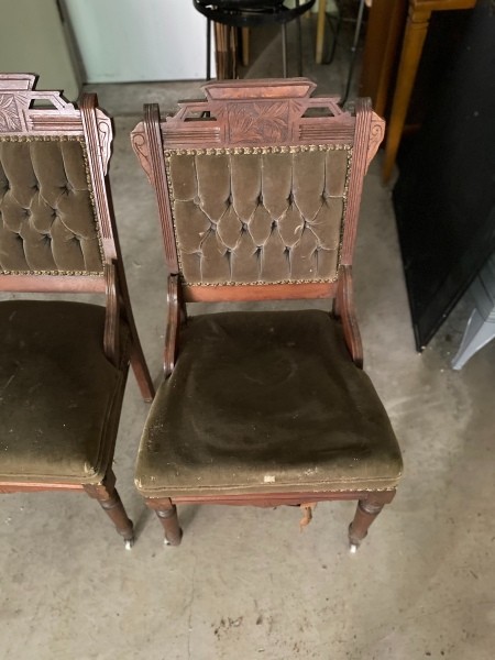 Two antique chairs.
