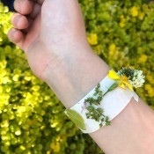 Nature Collection Bracelets - tape on wrist covered with flowers and leaves