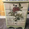 Decalicious Dresser Makeover - painted three drawer dresser with large rose decal.