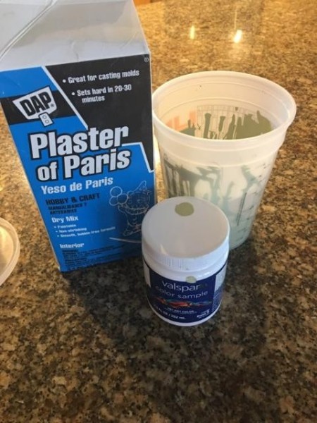 Decalicious Dresser Makeover - plaster of Paris and paint to make chalk paint