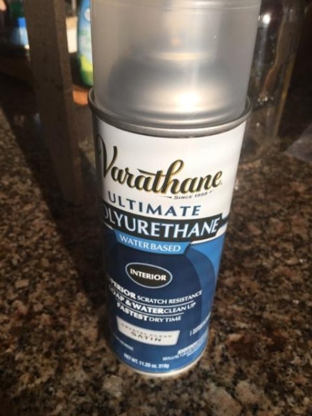Decalicious Dresser Makeover - can of spray Varathane