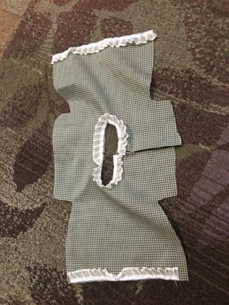 Topsy Turvy Cinderella Doll - trim added to neck and bottom of bodice