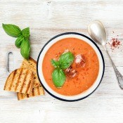 A bowl of summer gazpacho.