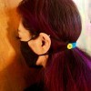 DIY Ear Saver and Mask Extender - view of extender from the side of her head