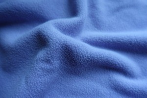 A soft blue fleece fabric.