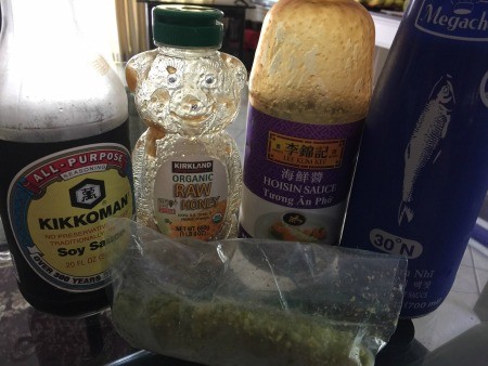Ingredients for sauteed lemongrass pork.