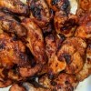 A plate of Korean grilled wings.