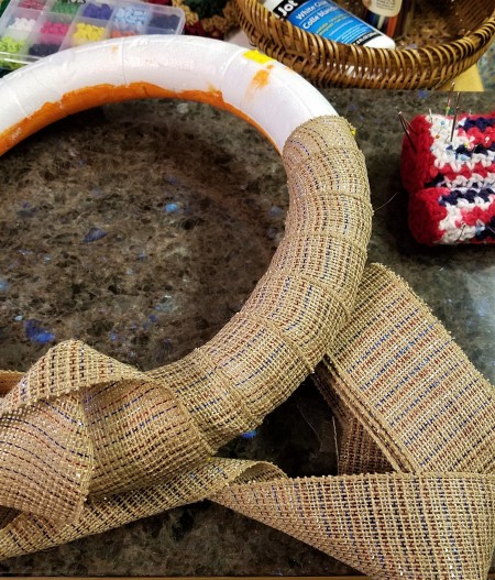 Simple and Fun Burlap Wrapped Country Wreath - a few wrinkles, use narrower burlap