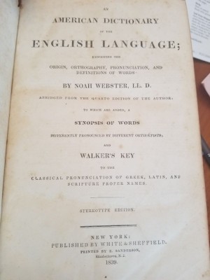 Value 1839 Webster's Dictionary? - cover page