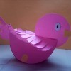 Rocking Paper Bird - finished pink paper rocking bird
