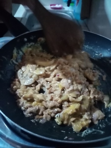 Combining all ingredients together.